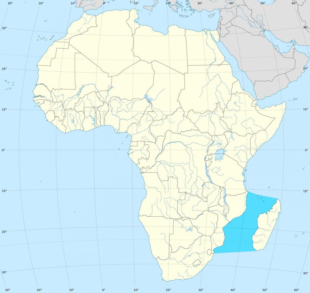 Mozambikas kanalo afrikos žemėlapis