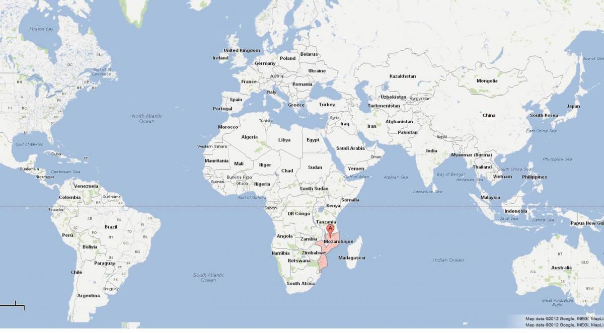 Mozambikas pasaulio žemėlapyje