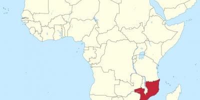 Žemėlapis afrikos respublika ir Mozambikas