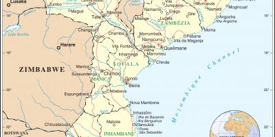 Oro uostų Mozambike žemėlapyje