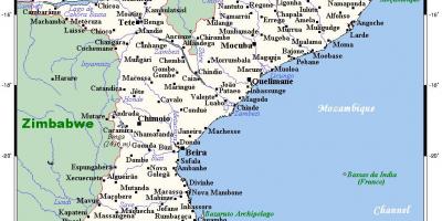 Žemėlapis Mozambiko miestus