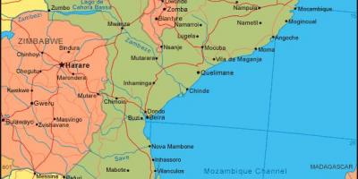 Žemėlapis Mozambiko pakrante